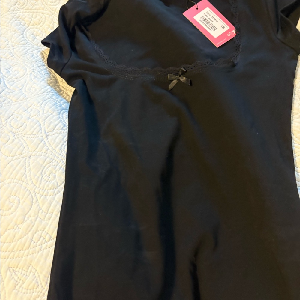 Edikted Black Lace Trim Top XS NWT